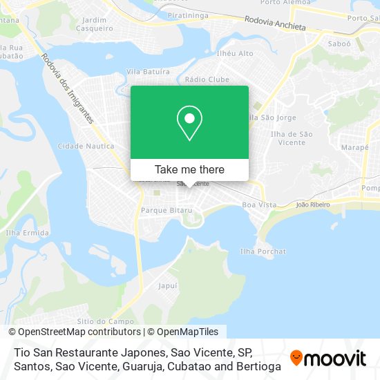 Mapa Tio San Restaurante Japones, Sao Vicente, SP