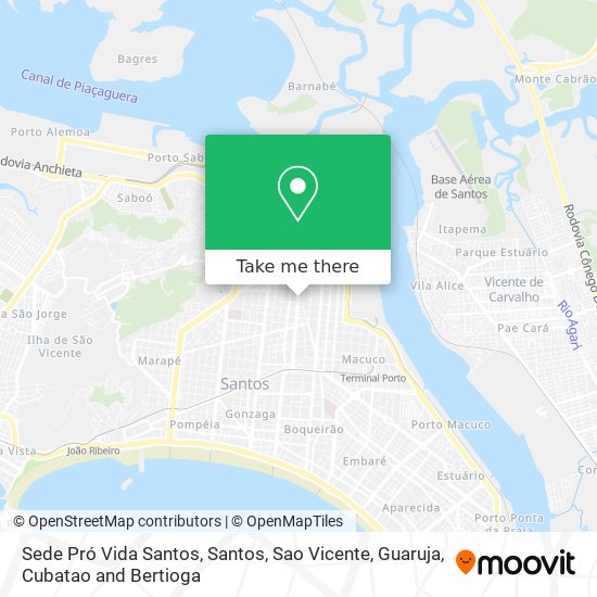 Sede Pró Vida Santos map