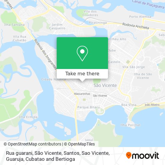 Rua guarani, São Vicente map