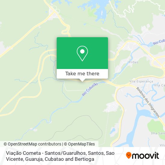 Viação Cometa - Santos / Guarulhos map