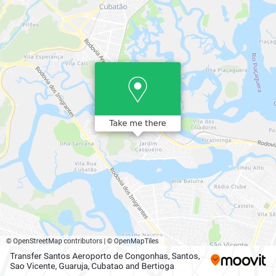 Mapa Transfer Santos Aeroporto de Congonhas