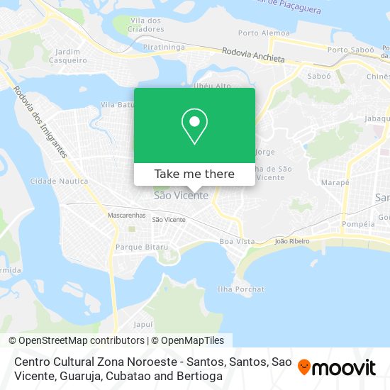 Mapa Centro Cultural Zona Noroeste - Santos