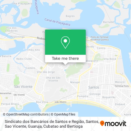 Sindicato dos Bancários de Santos e Região map