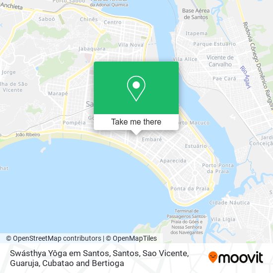 Mapa Swásthya Yôga em Santos