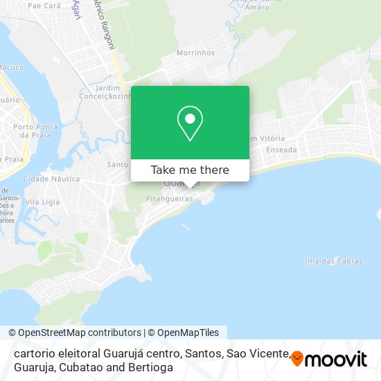 Mapa cartorio eleitoral Guarujá centro