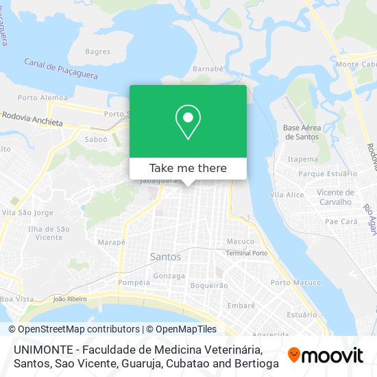 Mapa UNIMONTE - Faculdade de Medicina Veterinária