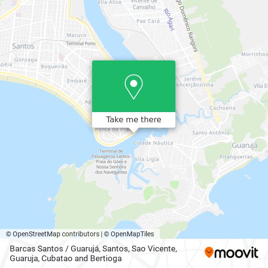 Mapa Barcas Santos / Guarujá