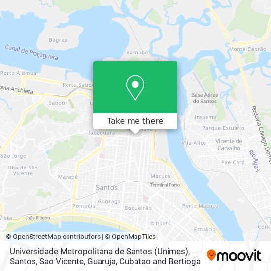 Universidade Metropolitana de Santos (Unimes) map