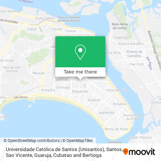 Mapa Universidade Católica de Santos (Unisantos)
