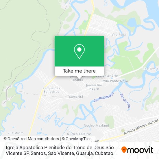 Mapa Igreja Apostolica Plenitude do Trono de Deus São Vicente SP