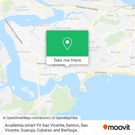 Mapa Academia smart Fit Sao Vicente