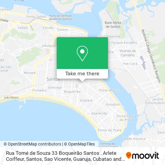 Mapa Rua Tomé de Souza 33 Boqueirão Santos . Arlete Coiffeur