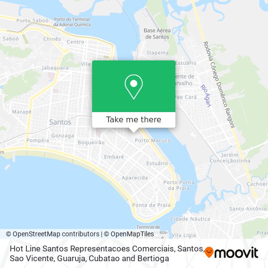 Mapa Hot Line Santos Representacoes Comerciais