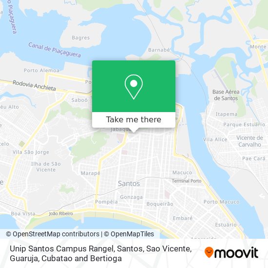 Unip Santos Campus Rangel map