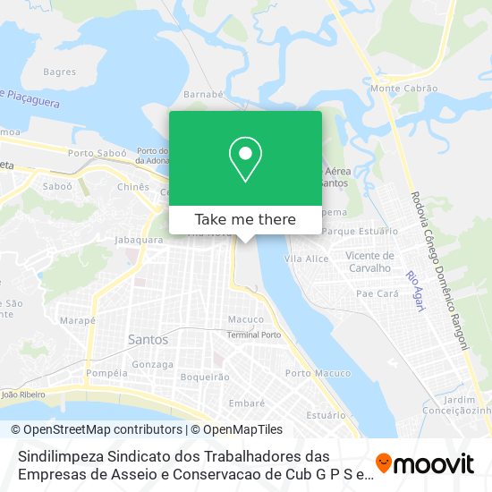 Sindilimpeza Sindicato dos Trabalhadores das Empresas de Asseio e Conservacao de Cub G P S e S map