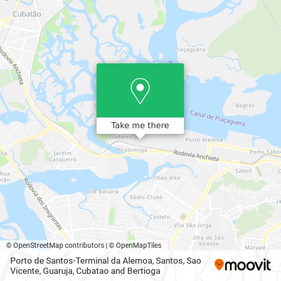 Mapa Porto de Santos-Terminal da Alemoa