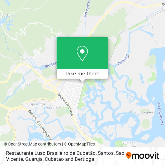 Mapa Restaurante Luso Brasileiro de Cubatão