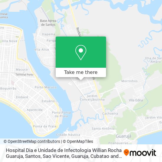 Mapa Hospital Dia e Unidade de Infectologia Willian Rocha Guaruja