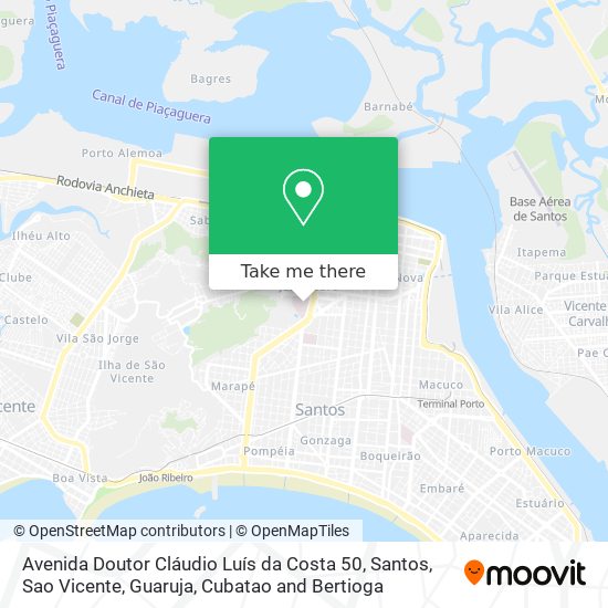 Mapa Avenida Doutor Cláudio Luís da Costa 50