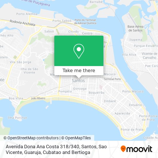 Mapa Avenida Dona Ana Costa 318/340