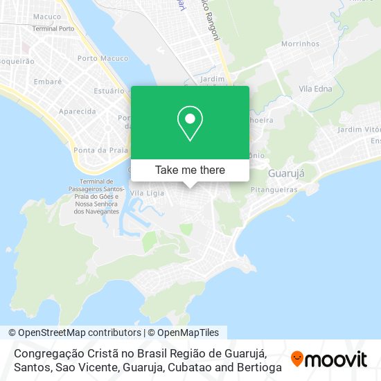 Congregação Cristã no Brasil Região de Guarujá map