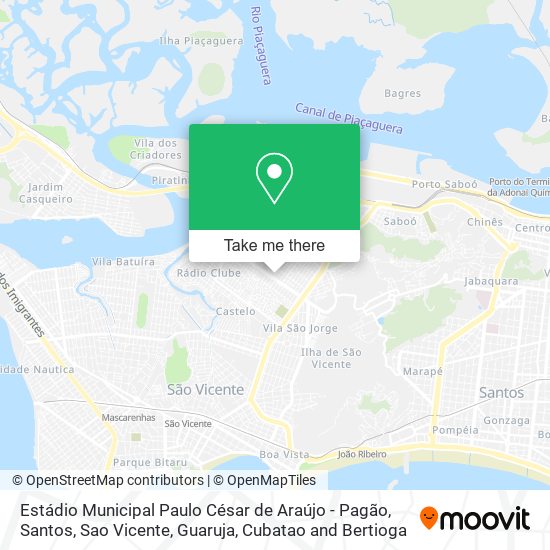 Mapa Estádio Municipal Paulo César de Araújo - Pagão