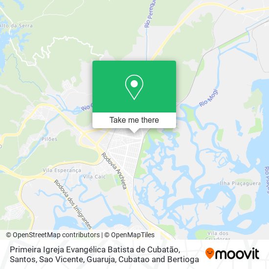 Mapa Primeira Igreja Evangélica Batista de Cubatão