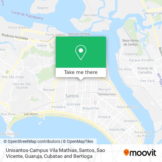 Mapa Unisantos-Campus Vila Mathias
