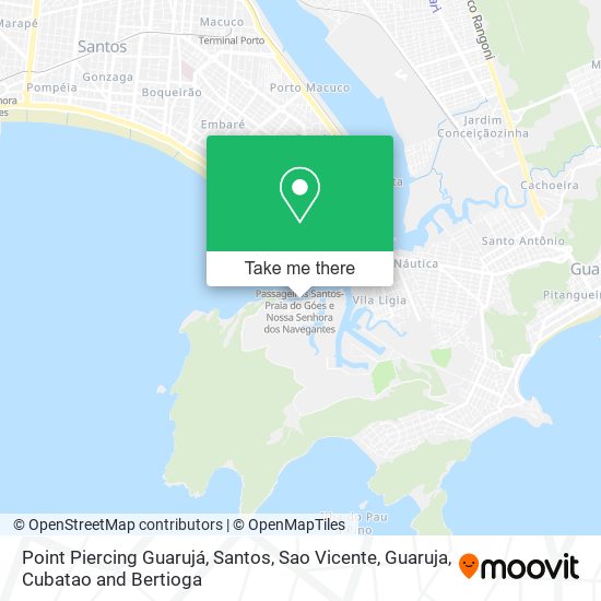 Point Piercing Guarujá map