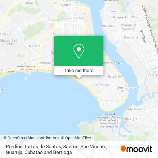 Mapa Prédios Tortos de Santos