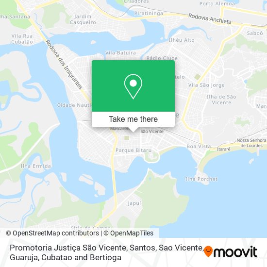 Mapa Promotoria Justiça São Vicente