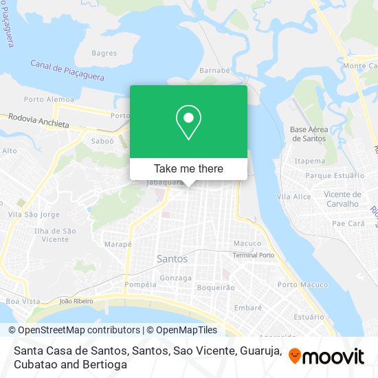 Mapa Santa Casa de Santos
