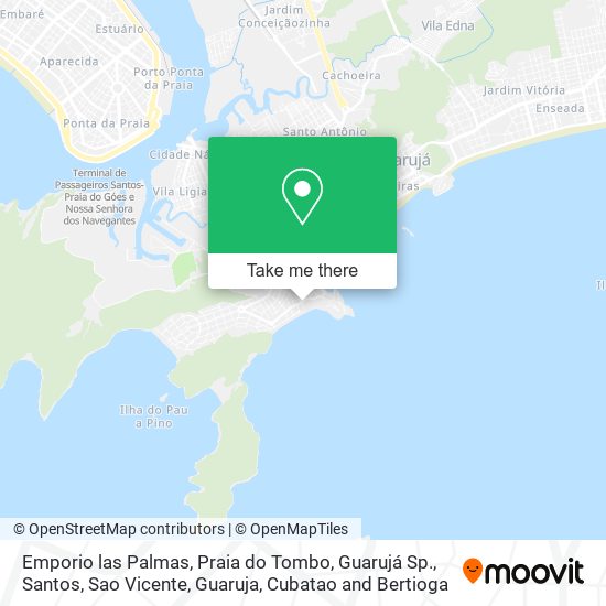 Mapa Emporio las Palmas, Praia do Tombo, Guarujá Sp.