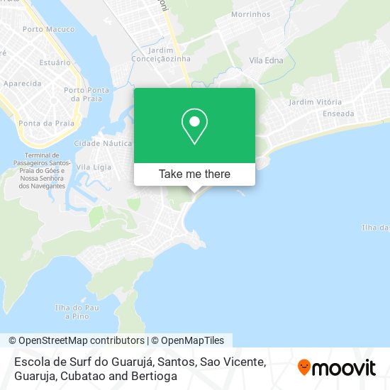 Mapa Escola de Surf do Guarujá