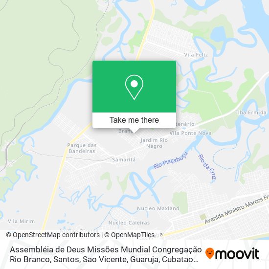 Mapa Assembléia de Deus Missões Mundial Congregação Rio Branco