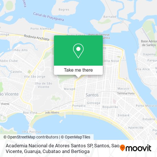 Mapa Academia Nacional de Atores Santos SP