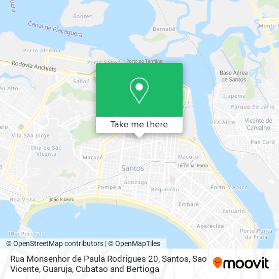 Mapa Rua Monsenhor de Paula Rodrigues 20