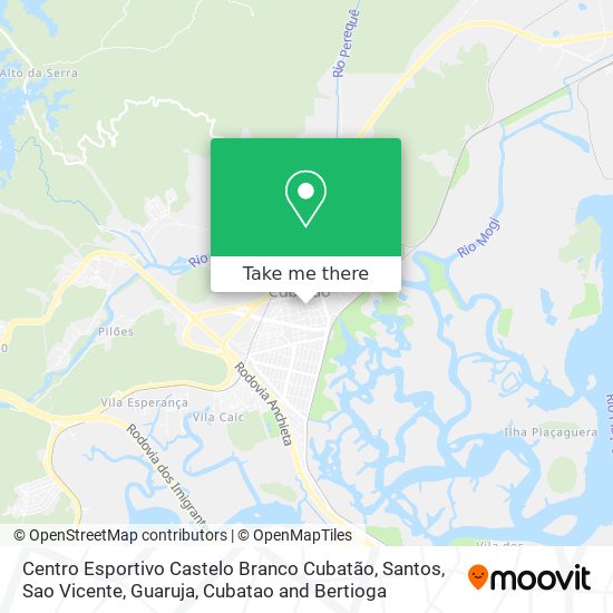 Mapa Centro Esportivo Castelo Branco Cubatão