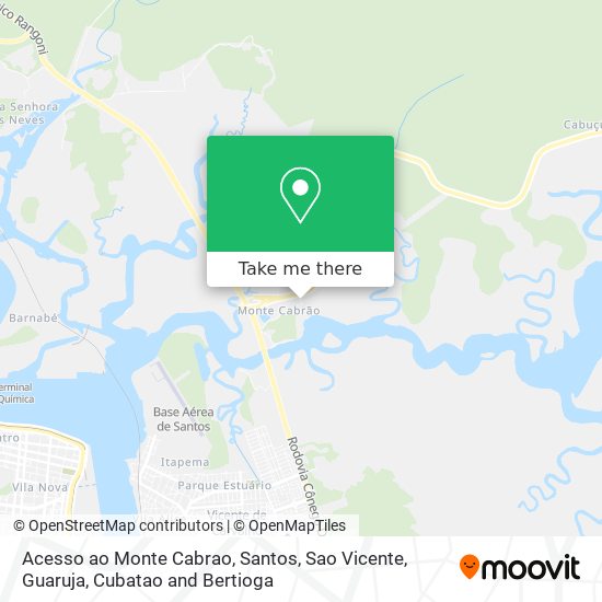 Acesso ao Monte Cabrao map