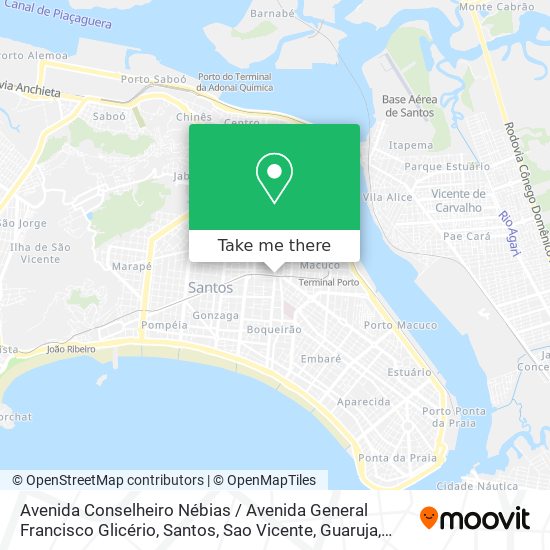 Mapa Avenida Conselheiro Nébias / Avenida General Francisco Glicério