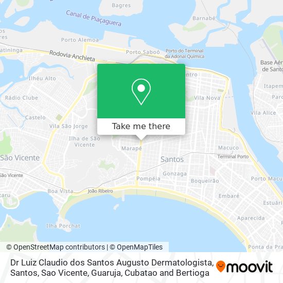 Mapa Dr Luiz Claudio dos Santos Augusto Dermatologista