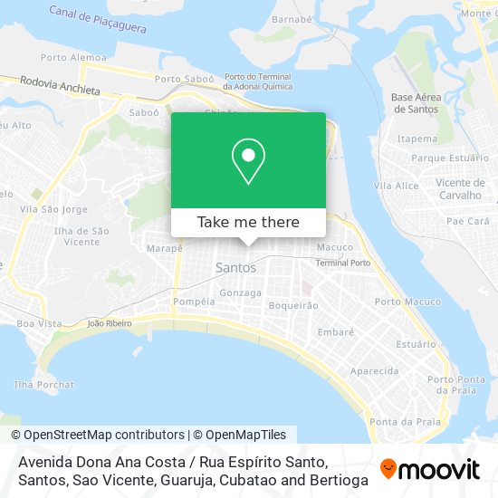 Avenida Dona Ana Costa / Rua Espírito Santo map