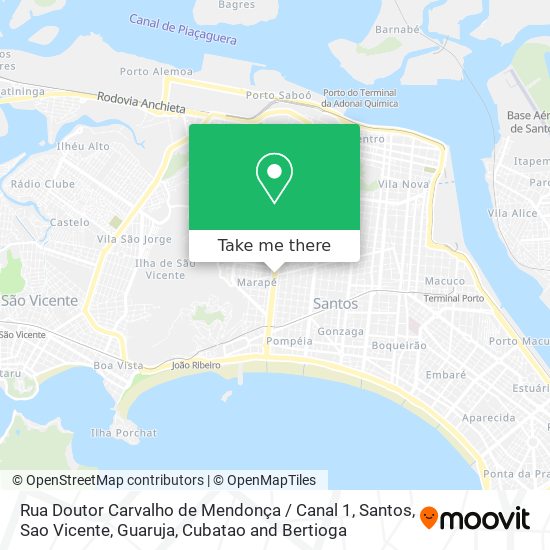 Rua Doutor Carvalho de Mendonça / Canal 1 map