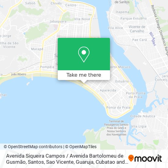 Mapa Avenida Siqueira Campos / Avenida Bartolomeu de Gusmão