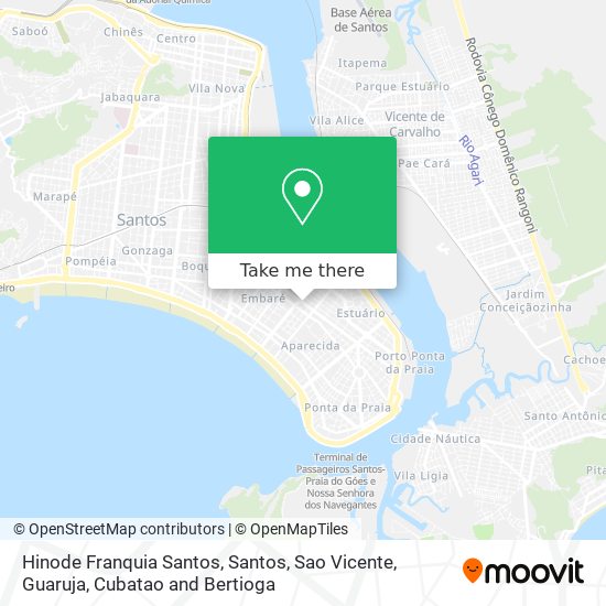 Hinode Franquia Santos map