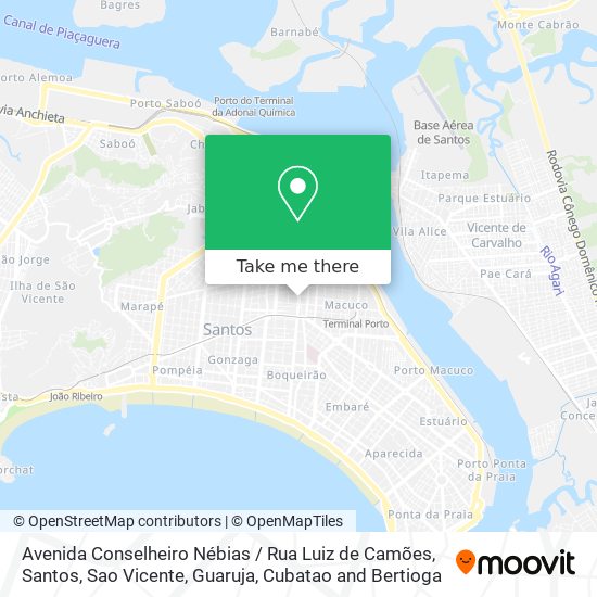 Mapa Avenida Conselheiro Nébias / Rua Luiz de Camões