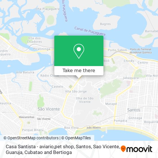 Casa Santista - aviario,pet shop map