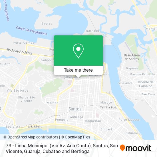 Mapa 73 - Linha Municipal  (Via Av. Ana Costa)