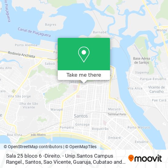 Sala 25 bloco 6 -Direito.  - Unip.Santos Campus Rangel. map