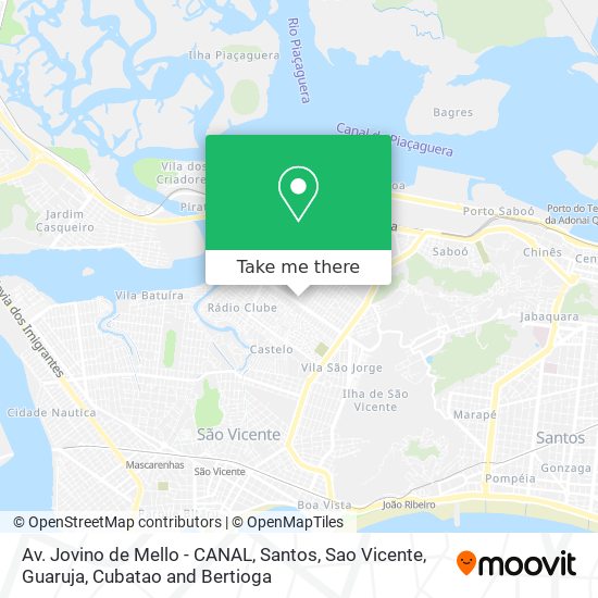 Av. Jovino de Mello - CANAL map